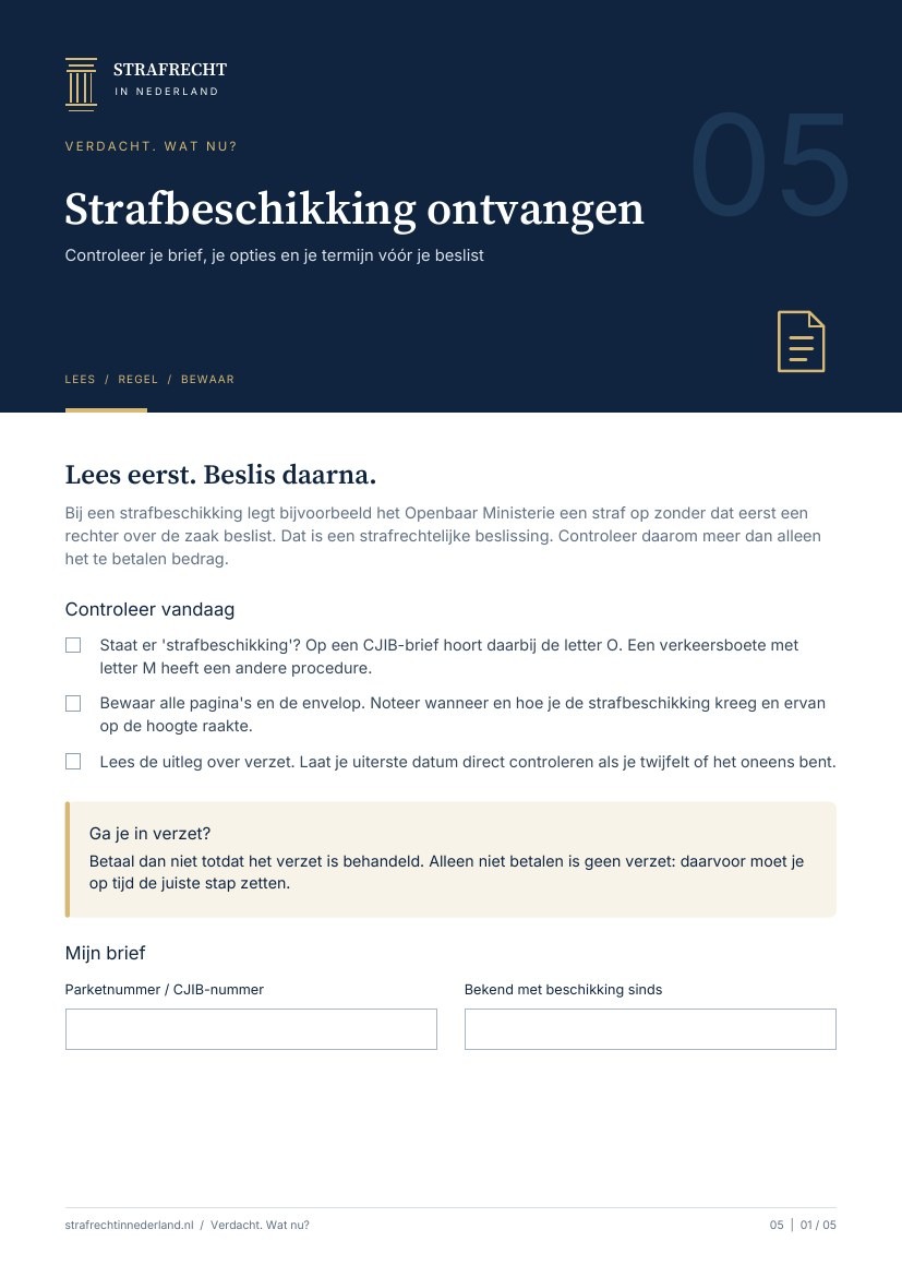 Omslag van Een strafbeschikking ontvangen